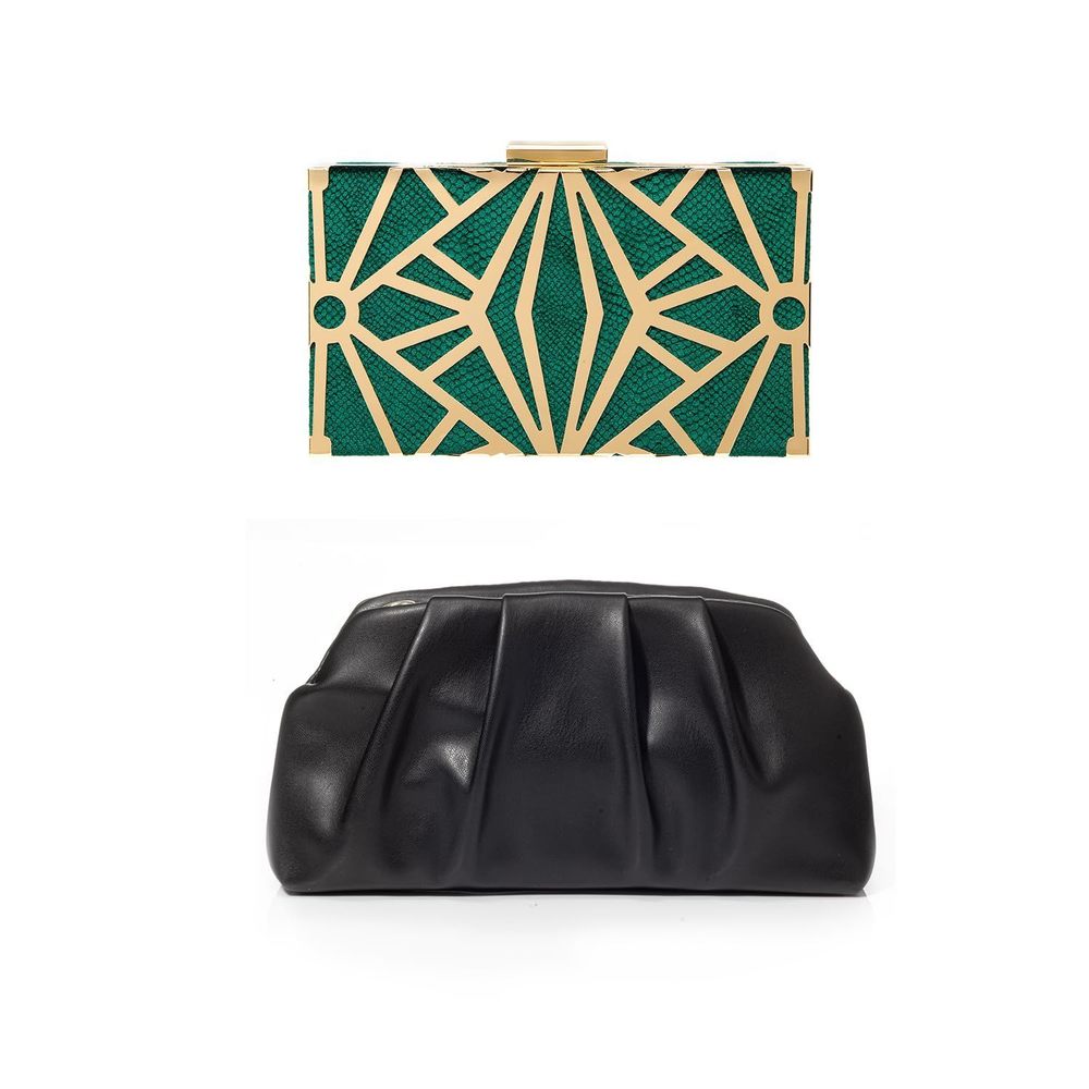 Cariedo Green Metal Hollow Clutch for Wedding & Prom